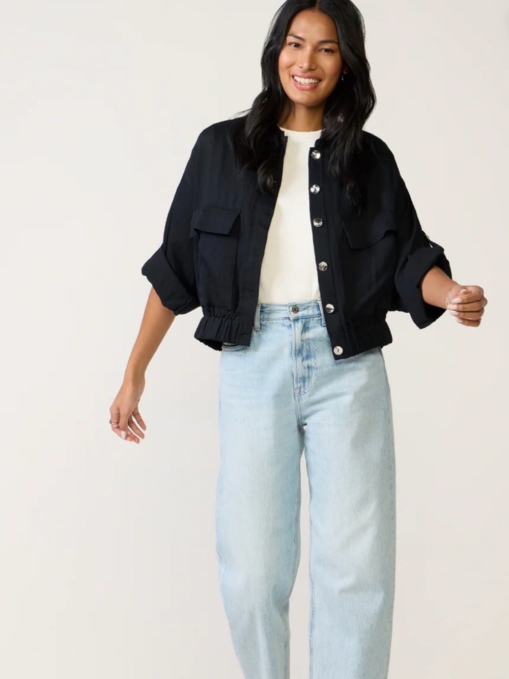 Evereve Utility Bomber Jacket NWT - Picture 2 of 8